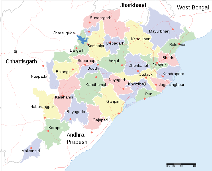 map of odisha